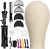 SZCY LLC 23 Inch Canvas Block Wig Head, Wig Stand Tripod with Head, Mannequin Head for Wigs, Manikin Head Block for Wigs Making Display with Wig Caps, T Pins C Bristle Brush