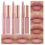 BestLand 6Pcs Matte Liquid Lipstick and Lip Liner Set, Non-Stick Cup Not Fade Waterproof Nude lipstick Makeup Kits Velvety Nude Lipliner Lip Gloss Make Up Gift Set (Set E)