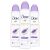 Dove Advanced Care Antiperspirant Deodorant Dry Spray 48 Hours of Sweat and Odor Protection Lavender Fresh Antiperspirant Spray With ¼ Moisturizers and 0% Alcohol, 3.8 Ounce (Pack of 3)