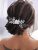 Unsutuo Flower Bride Wedding Hair Comb Silver Crystal Bridal Hair Accessories Pearl Hair Piece for Women and Girls