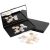 2 Pcs Makeup Plastic Magnetic Palette Magnetic Eyeshadow Palette Empty Cream Blush Palette with Mirror and 30 Round Adhesive Metal Stickers for Eyeshadow Lipstick Blush Powder Foundation, Black