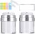 New 2Pcs Airless Pump Jar Container,Portable Travel Empty Airless Pump Jar Cosmetic Container,Refillable Cream Jar Vacuum Bottlefor for Lotions Makeup Essence Moisturizer Eye Cream (0.5oz)