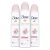 Dove Dry Spray Antiperspirant Deodorant for Women, Beauty Finish, 48 Hour Protection, Soft And Comfortable Underarms, Rose, 3.8 Oz, Pack of 3