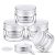 Cosywell 4pcs 0.5oz Plastic Cream Jars 15 Gram Clear Lotion Travel Containers with Lids Leak Proof Wide Mouth Moisturizer Container for Creams Beauty Products Cosmetics Powder Jewelry (0.5oz, Clear)