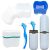 Denture Case Kit, 2 Denture Bath Cups with 2 Denture Brush & 2 Portable Toothbrush Box, Denture Brush Retainer Bath with Lid, Retainer Cleaning Denture Boxes, Toothbrush Kit for Travel