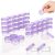 ZEJIA 3 Gram Sample Containers with Lids, Tiny Sample Jars with Labels, Mini Plastic Cosmetic Containers for Beauty Products, Lip Balms, Lotion, Powder (Purple Lids)