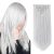 SYXLCYGG Silver White Hair Extensions Clip In Hair Extension Light Grey 22″ Straight 5 Oz Hair Piece Womens Synthetic Fluffy&not Tangled Cheap