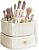 PsorJzist 360 Rotating Makeup Brushes Organizer with Drawer,Makeup Brush Holder Organizer Can Store Cosmetics, Nail Polish, Art Supplies,Suitable for Vanity Tabletop Bathroom Countertop