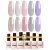 Love easy 6PCS Nude Neutral Gel Nail Polish Set ??Gel Nail Polish Purple Violet Pink Grey Colors Nails Polish Kit , Glitter No Wipe Top Coat Gel , Nail Art Design Gel Manicure Fall Winter Nail Decoration