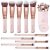 Kabuki Makeup Brush Set – Foundation Powder Blush Concealer Contour Brushes – Perfect For Liquid, Cream or Mineral Products – 10 Pc Collection With Premium Synthetic Bristles For Eye and Face Cosmetic