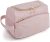 BAGSMART Toiletry Bag for Women, Large Wide-open Travel Toiletry Bag, Water-resistant Cosmetic Bag Makeup Organizer Door Room Essentials Travel Bag for Toiletries Accessories, Pink