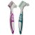 Gus Craft 2-Pack Denture Cleaning Brush Set- Premium Hygiene Denture Cleaner Set For Denture Care- Top Denture Cleanser Tool w/Multi-Layered Bristles & Ergonomic Rubber Handle (Green and Purple)