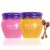 2PCS Honey Pot Lip Balm, Bee Balm Lip Balm Honey Pot with Brush, Cherry Blossom Lip Balm for Dry Cracked Lips, Lip Scrubs Exfoliator & Moisturizer, Hydrating Lip Sleeping Mask Overnight (yellow+pink)