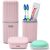 VITVITI Toothbrush Travel Case, Portable Travel Soap Container Dish Tray, Portable 7.88 inch Toothpaste Travel Toothbrush Holder with Cover for Trip/Bathroom/Camping(Pink)