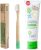 Rain Natural Bamboo Kids Toothbrush Set Fluoride-Free Baby Toothpaste Safe to Swallow with Vitamin C for 6 to 12 Months Up Infant Toddler Toothbrush BPA-Free Biodegradable (1 Toothbrush 1 Toothpaste)