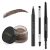 LAVONE Eyebrow Stamp Pencil Kit for Eyebrows, Makeup Brow Stamp Trio Kit with Waterproof Eyebrow Pencil, Eyeliner, Eyebrow Pomade, and Dual-ended Eyebrow Brush – Dark Brown