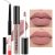 evpct 2Pcs Nude Neutral Color Lip Liner and Matte Lipstick Makeup Sets DNM Vegan Lipstick Lip Liner and Gloss Set Lip Stain Long Lasting Waterproof 24 34#