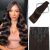 MIBOLT Clip in Hair Extensions Real Human Hair Premium Dark Brown 8pcs Double Weft Handmade Straight Hair Clip in Human Hair Extensions 100% remy Human Hair Real Hair Extensions Human Hair 18Inch #2