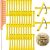 48 Pieces Hair Perm Rods Cold Wave Rods Plastic Perming Rods Curlers Hair Rollers with Steel Pintail Comb Rat Tail Comb for Hairdressing Styling Tools (Yellow and Orange, 0.28 Inch/ 0.7 cm)