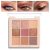 KYDA 9 Colors Rose Glossy Eyeshadow Platte, Matte Nude Peach Pink Blendable Shades, Rose Gold Gorgeous Pearls Powder Eyeshadow, Sparkling Shimmer Eye Shadow, Daily Bright Eyes Makeup Palette