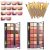 2 pcs 14 Color Shades Eyeshadow Palette + 20 pcs Makeup Brushes Set High Pigmented Naked Nudes Shimmer Matte Metallic Smokey Eye Shadow Soft Synthetic Powder Cream Blending Brush Neutral Pallet (M01)