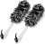 Qewro 2Pack Back Scrubber for Shower, Dual-Sided Loofah on a Stick as Shower Brush Exfoliating Body with Long Handle, Loofah Sponge Mens Loofah Bathing Accessories for Women (2Pack Black)