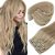 Sunny Clip in Hair Extensions 18inch Clip in Hair Extensions Real Human Hair Blonde Hair Extensions Invisible Clip in Extensions Light Blonde Highlights Golden Blonde Hair Extensions Clips 120g 7pcs