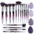 XMOSNZ Makeup Brushes 15pcs Make up Brushes Crystal Handle Highlighter Makeup Foundation Makeup Make Up Brush Sets Eyebrow Brush Professional with 4 Makeup Sponge