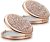 Getinbulk Compact Mirror for Purse, Set of 2 Double-Sided 1X/2X Magnifying Round Metal Pocket Makeup Mirrors(Rose Gold, Mix Diamond)