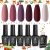 Beetles Red Gel Nail Polish Set – Peach Pink Skin Tone Gel Polish Kit Burgundy Red Nail Gel Polish Soak Off Nail Uv Lamp Fall Winter Gel Nail Kit Nail Art Design Christmas Gifts for Women