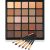 Vodisa Nude Neutral Eyeshadow Palette, Matte and Shimmer Eye Shadows Long Lasting Blendable Eyeshadow with Makeup Brushes Set Warm Brown Waterproof High Pigment Powder Pallet 25B