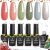 beetles Gel Polish SOUTHERN BELLE Glitter Nude Gel Polish Set – 6 Pcs Coral Green Light Blue Gel Polish Kit Soak off Uv Nail Gel Base and Top Coat Needed Varnish Salon Nail Art Design Christmas Gift