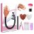 LIONVISON Practice Hand for Acrylic Nails, Flexible Nail Practice Hands Training Kits, Fake Manican Hands for Nails Practice, Movable Nail Maniquin Hand with 300PCS Nail Tips, File, Brush and Clipper