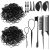 2000pcs Black Hair Rubber Bands Small Elastic Hair Bands with 2pcs Topsy Tail Hair Tools 3pcs Hair Styling Comb 2pcs Rubber Band Cutter 22pcs Hair Clips for Baby Toddler Girl Hair Accessories