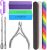 Manicure Nail File Kit-3Pcs Double Sided Nail File, Rectangular Nail Buffer, 4 Step Buffing Block, 3Pcs Cuticle Clipper & Pusher, and Nail Brush, Complete Nail Kit with Buffer for Salon Nail Art