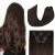 Aison Dark Brown Clip in Hair Extensions Real Human Hair 70G 100% Remy Human Hair Clip in Extensions Soft Silky Straight for Fashion Women 7pcs 16clips 18 Inch Brown Hair Extensions