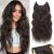 NANNAN Dark Brown Invisible Wire Hair Extensions with Transparent Wire Hairpieces for Women Long Curly Wavy Headband Adjustable Size 4 Secure Clips Synthetic Secret Hairpieces
