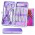 Nail Clipper Kit – 12 Pieces Manicure Set Women Professional, Travel Nail Kit with Cuticle Nipper, Manicure Pedicure Set with Luxurious Travel Case (Purple)