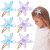 HINZIC 12 Pack Mermaid Hair Clips Accessories for Girls, Glittering Sequins Starfish Hair Barrettes Alligators Headpieces for Halloween Costume Party Drama Show Cosplay Makeup Decor- Purple & Blue