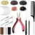 Hair Extension Tools Kit, 600 Silicone Lined Micro Rings, 1 Plier, 2 Hook Needle Pulling Loop, 10 Curved Hair Needle, 4 Metal Hair Clips, 1 Comb, 3 sewing threads, 200 Mini Rubber Bands