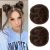 REECHO 2 PCS Mini Claw Clip in Messy & Cat Ears Hair Bun Extensions HB001 Wig Accessory Updo Hairpieces for Women Girls (Pack of 2-3.5″ Wavy, Dark Chocolate Brown)