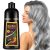 Natural Silver Gray Hair Color Shampoo 500ml, 3-IN-1 Hair Dye Shampoo, Hair Nourishing & Dyeing for Men Women Colors in 10-15 mins, 100% Hair Color Coverage for All Hair Types（Natural Silver Gray）