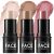 FOCALLURE 3 Pcs Cream Contour Sticks,Shades with Highlighter & Bronzer & Blush,Non-greasy and Waterproof Contouring Pen,Easy to Sculpt the Face and Create a Lightweight Finishing Makeup,LIGHT-MEDIUM