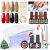 Gel Nail Polish Set with U V Light Starter Kit Christmas 4pcs Gel Nail Polish Set Winter Colors Soak Off Top Base Coat Nail Art Decorations DIY Gel Manicure Kit for Beginners Gifts for Women Girls