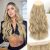 KooKaStyle Invisible Wire Hair Extensions Long Wavy Transparent Wire Hairpiece for Women Adjustable Size 6 Secure Clips 20 Inch Dirty Blonde