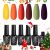 beetles Gel Polish Set, Sunset Leaves Winter Gel Nail Colors Burgundy Purple Red Green Nail Polish Kit Nail Gel Polish Soak Off Nail Art Lamp UV LED Cured Gift for Women