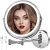 MNIENT Wall Mounted Lighted Makeup Mirror, 8″ Rechargeable Double-Sided Magnifying Mirror 1x/10x, 3 Colors Led Vanity Mirror with Lights, Touch Dimmable 360° Rotation Foldable Light up Mirror