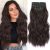 Einaey Clip in Hair Extensions for Women, 4PCS,Full Head, 20 Inch Long Wavy Fiber Thick Double Weft Hair Extensions (Dark Brown, 20 Inch)