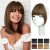 NAYOO Clip in Bangs – 100% Human Hair Bangs Clip in Hair Extensions, Light Brown Clip on Bangs French Bangs Fringe with Temples Hairpieces for Women Curved Bangs for Daily Wear