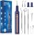 Plaque Remover for Teeth, Tartar Remover for Teeth with LED Light, Teeth Cleaning Kit with 3 Head and Replaceable Inlet Sleeves Blue